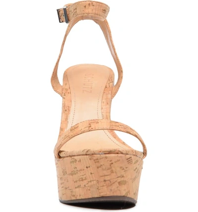 Schutz Women's Eduarda Platform Wedge Sandals In Natural Cork | ModeSens