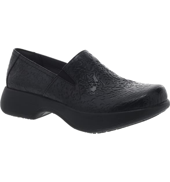 dansko tooled leather clogs