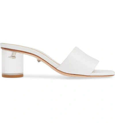 Shop Schutz Mirlande Clear Heel Slide Sandal In White Leather