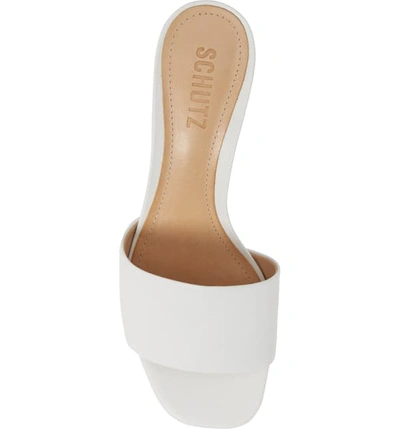 Shop Schutz Mirlande Clear Heel Slide Sandal In White Leather