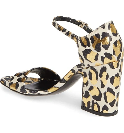 Shop Agl Attilio Giusti Leombruni Snake Embossed Leopard Print Sandal In Off White/ Gold Leopard