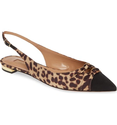 Shop Aquazzura Mondaine Slingback Flat In Jaguar Print