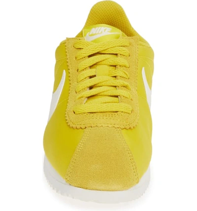 Shop Nike Classic Cortez Sneaker In Bright Citron/ Sail/ White