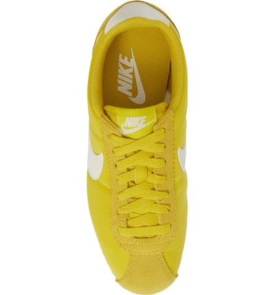 Shop Nike Classic Cortez Sneaker In Bright Citron/ Sail/ White