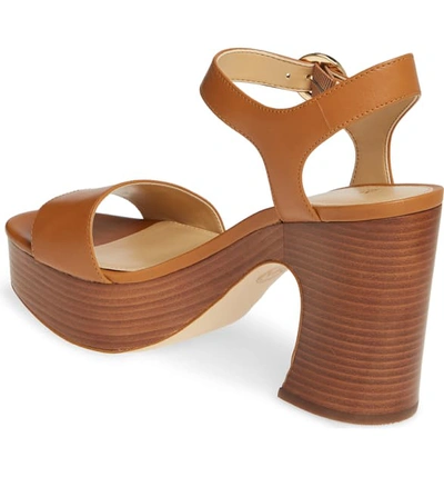 Shop Michael Michael Kors Fiona Platform Sandal In Acorn Vachetta Leather