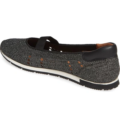 Shop Gentle Souls By Kenneth Cole Luca Knit Ballet Flat In Black Metallic Fabric