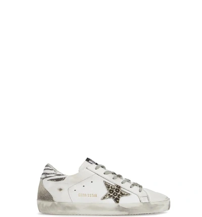 Shop Golden Goose Superstar Embellished Sneaker In White/ Animal Print