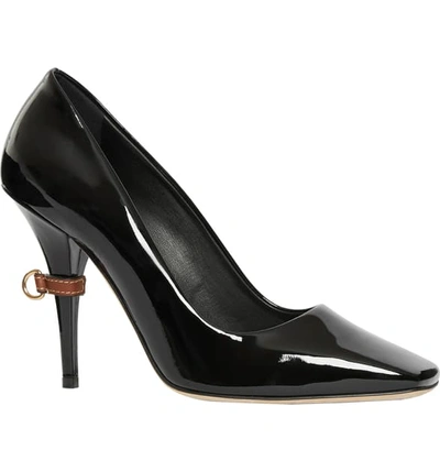 Shop Burberry Norland Square Toe Pump In Black