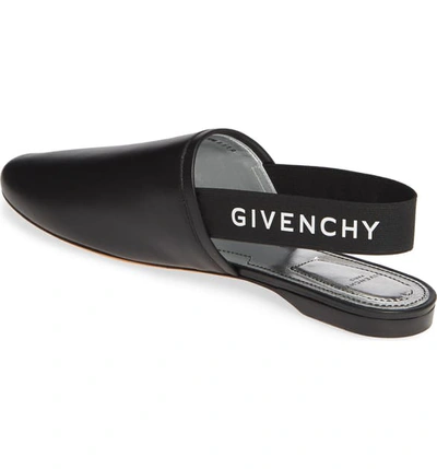 Shop Givenchy Rivington Logo Slingback Flat In Black/ Silver