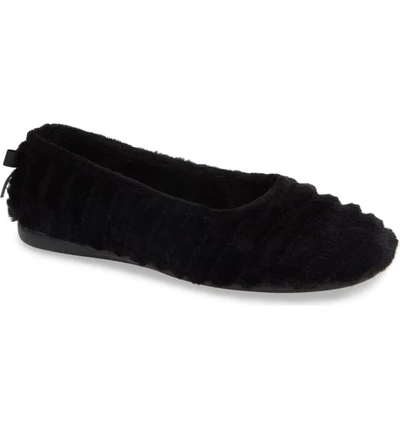 Shop Patricia Green Jane Faux Fur Slipper In Black Fabric