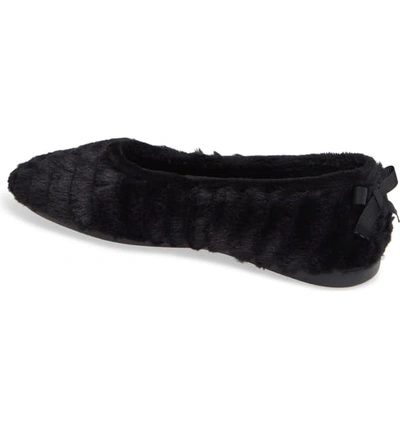 Shop Patricia Green Jane Faux Fur Slipper In Black Fabric