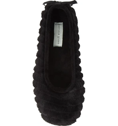 Shop Patricia Green Jane Faux Fur Slipper In Black Fabric