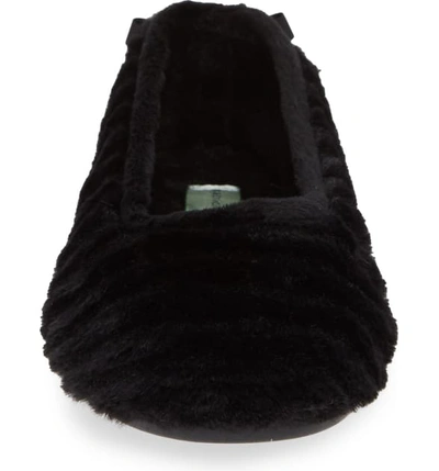 Shop Patricia Green Jane Faux Fur Slipper In Black Fabric