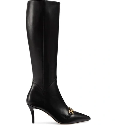Shop Gucci Zumi Knee High Boot In Black