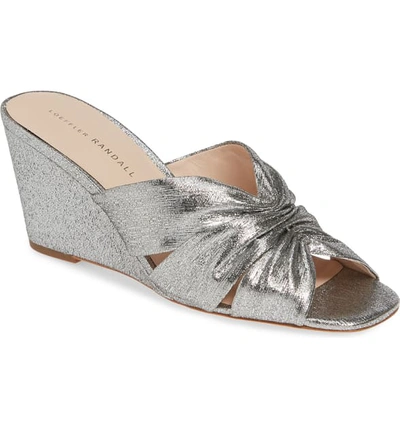 Shop Loeffler Randall Sonya Slip-on Wedge Sandal In Silver