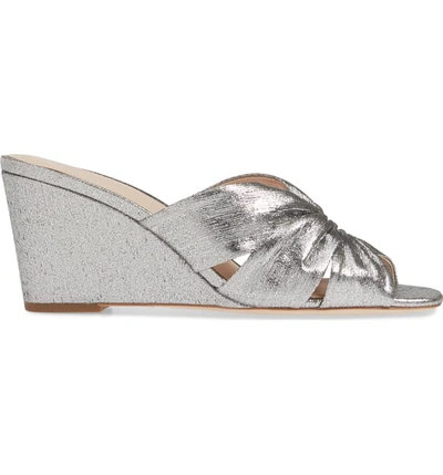 Shop Loeffler Randall Sonya Slip-on Wedge Sandal In Silver