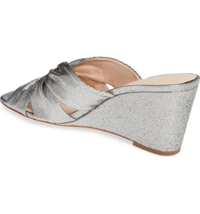 Shop Loeffler Randall Sonya Slip-on Wedge Sandal In Silver