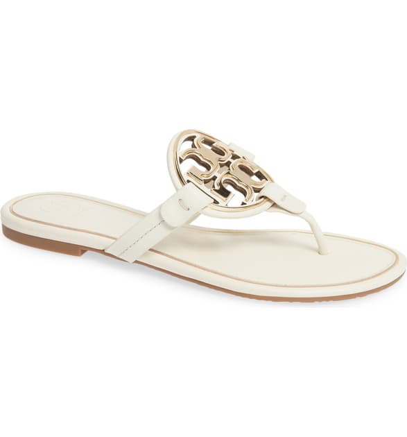 metal miller flip flop tory burch
