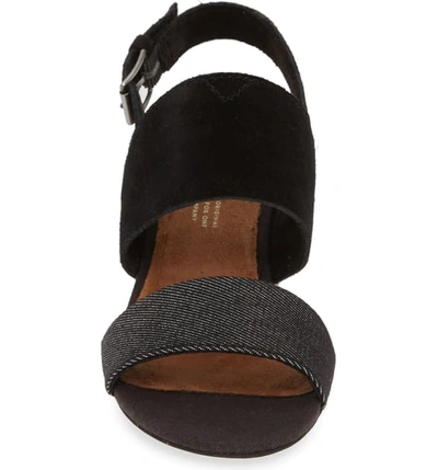 Shop Toms Poppy Sandal In Black/ Black Suede