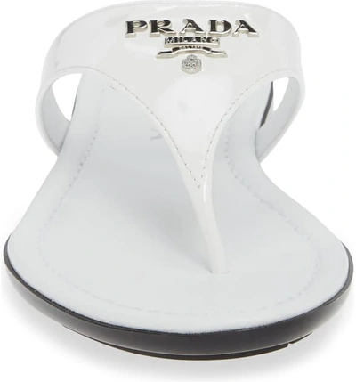 Shop Prada Logo Flip Flop In White