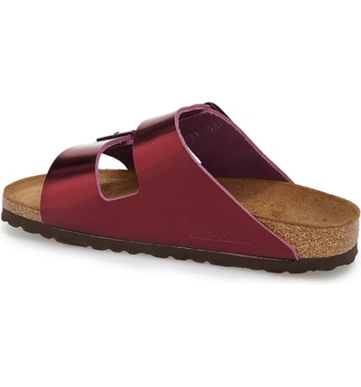 Shop Birkenstock Arizona Soft Footbed Sandal In Metallic Violet Leather