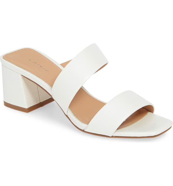 Topshop Darla Slide Sandal In White | ModeSens