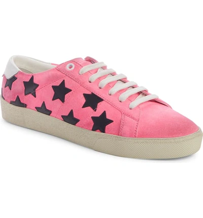 Shop Saint Laurent Classic Court Sneaker In Fuschia Fluo