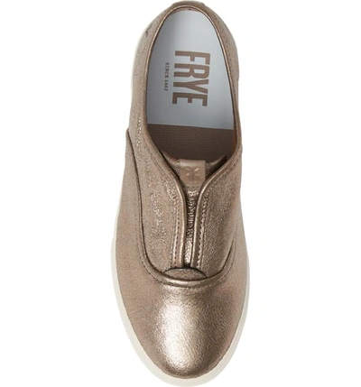 Shop Frye Maya Slip-on Sneaker In Golden Silver