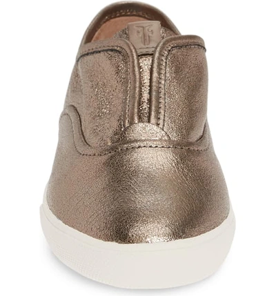 Shop Frye Maya Slip-on Sneaker In Golden Silver