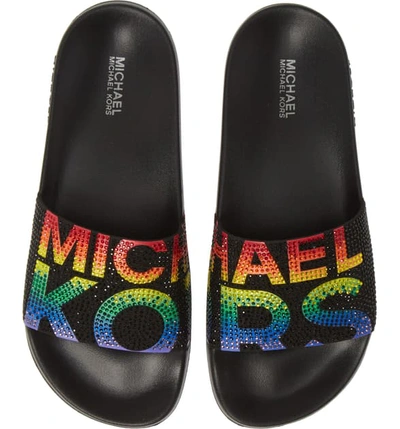 Shop Michael Michael Kors Gilmore Slide Sandal In Black Multi