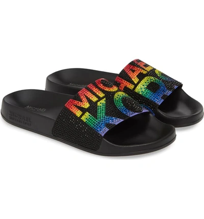 Shop Michael Michael Kors Gilmore Slide Sandal In Black Multi