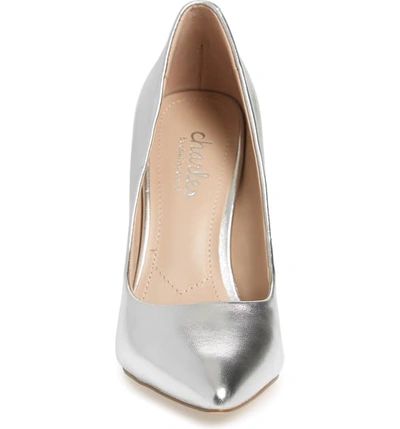 Shop Charles By Charles David Maxx Pointy Toe Pump In Silver Leather