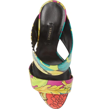 Shop Versace Voyage Barocco Slip-on Sandal In Multicolor/ Black