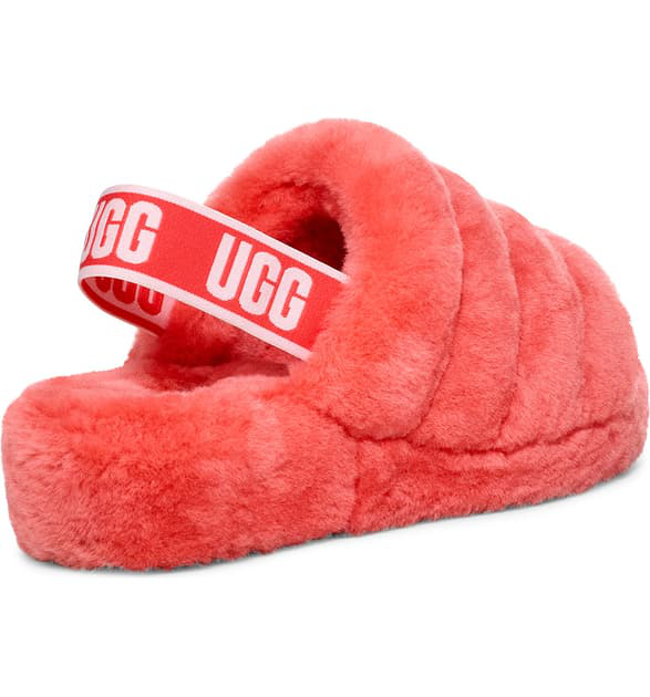 Ugg® Women's Fluff Yeah Open Toe Fur Slide Slippers In Pink | ModeSens