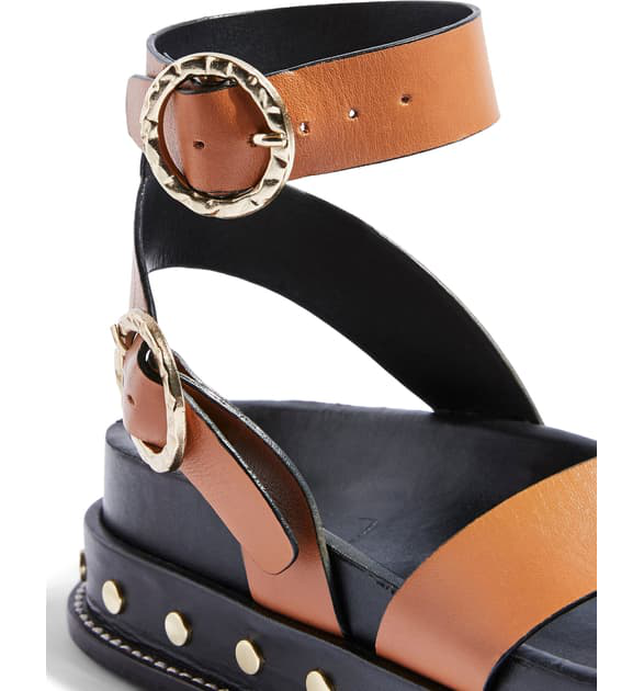 Topshop Fawn Studded Platform Sandal In Tan Multi | ModeSens