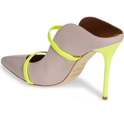 Shop Malone Souliers Maureen Double Band Mule In Ice/ Neon Yellow