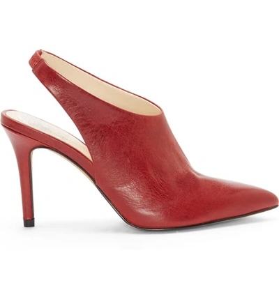 Shop Vince Camuto Amnedra Slingback Pump In Raven Red Leather