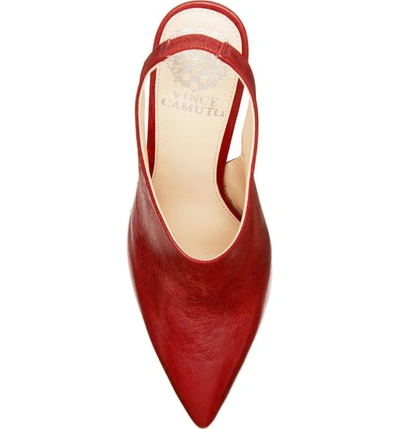 Shop Vince Camuto Amnedra Slingback Pump In Raven Red Leather