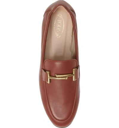 Shop Tod's Double-t Scrunch Loafer In Brown
