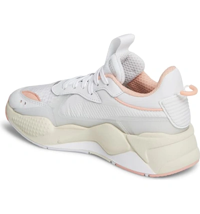 Shop Puma Rs-x Tech Sneaker In  White/ Peach Bud