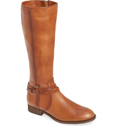 Shop Frye Melissa Belted Knee-high Riding Boot In Light Cognac Leather