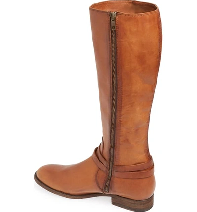 Shop Frye Melissa Belted Knee-high Riding Boot In Light Cognac Leather