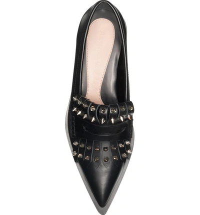 Shop Alexander Mcqueen Studded Kiltie Loafer In Black Leather