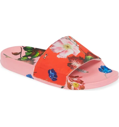 Shop Ted Baker Avelini Slide Sandal In Red Textile