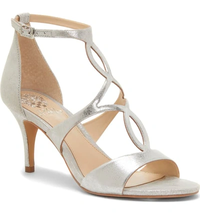 Shop Vince Camuto Payto Sandal In Silver Grafite Suede