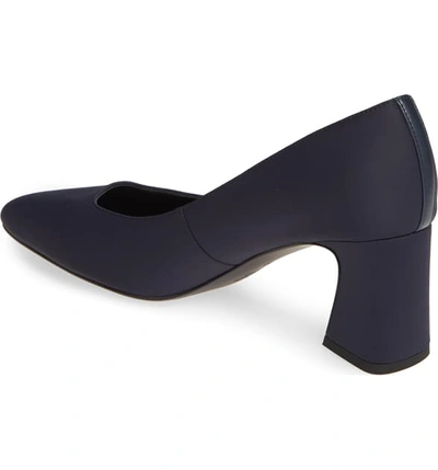 Shop Donald Pliner Ellio Block Heel Pump In Navy Fabric