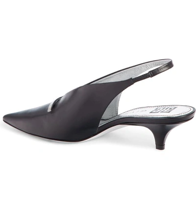 Shop Givenchy Logo Bar Slingback Pump In Black Leather