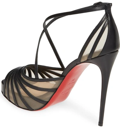 Shop Christian Louboutin Filamenta Strappy Platform Sandal In Black