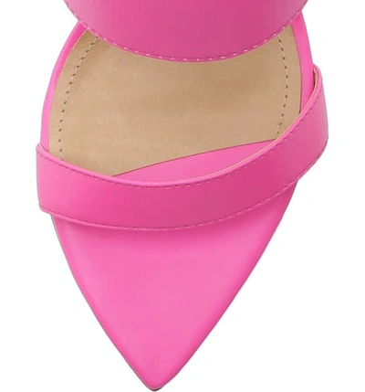 Shop Schutz Soraya Wedge Slide Sandal In Neon Pink Nappa Leather