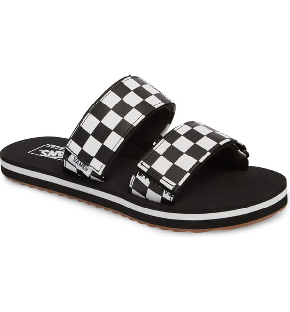 vans cayucas slide black marshmallow